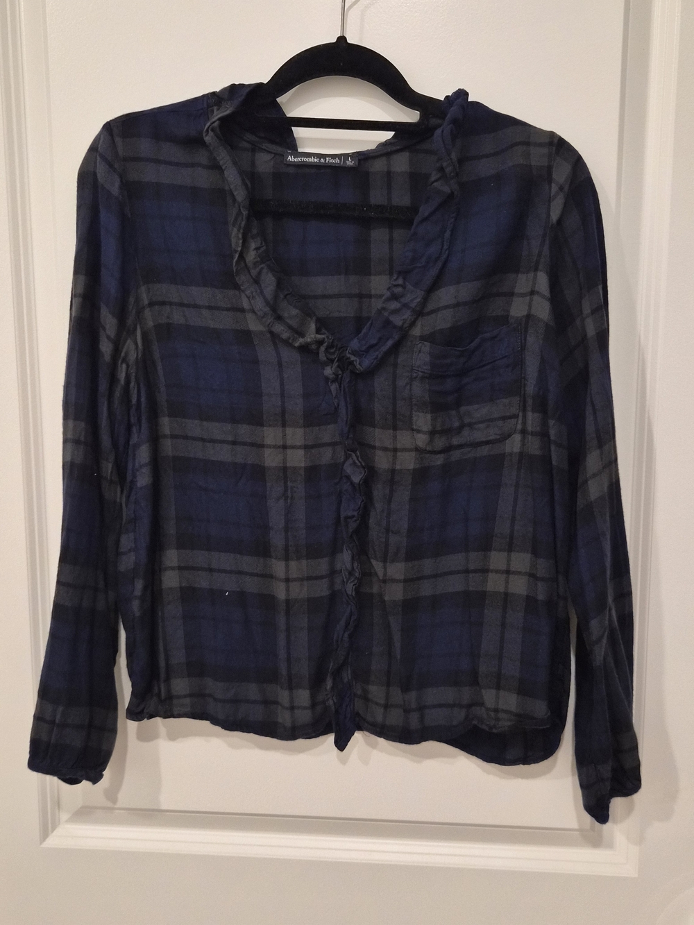 Abercrombie & Fitch Navy and Forest Green Plaid Shirt